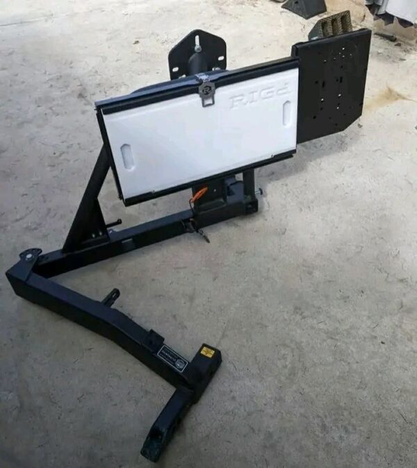 RIGd Ultraswing, tire carrier, hitch extension, off-road accessories, overlanding gear, truck upgrades, fold-down table, SideHack mount, license plate relocation, RotoPax mount
