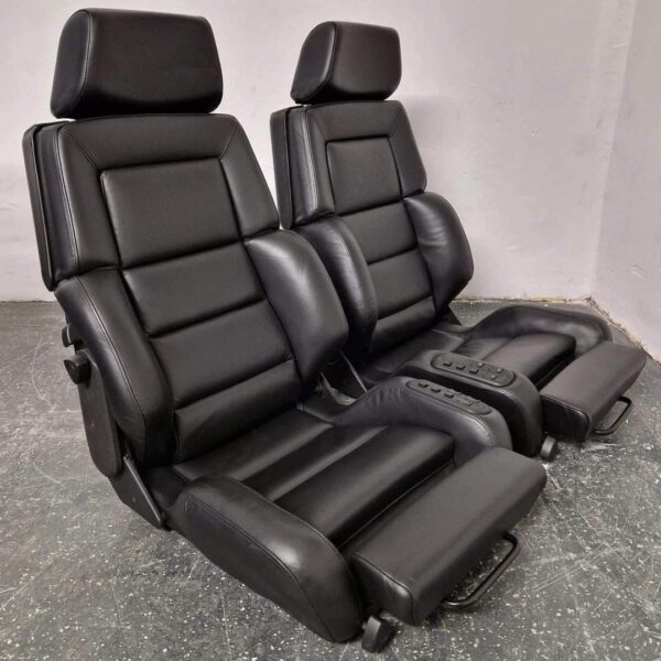 Recaro Classic Seats – Black Leather for Vintage Mercedes - Image 4